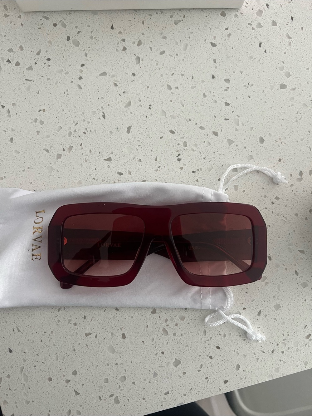 LORVAE Unbothered(Scarlet) Oversized Rectangular Sunglasses
